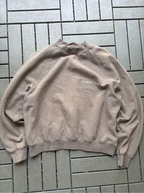 ESSENTIALS Men’s Taupe Crewneck Sweatshirt - Neutral Taupe